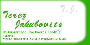 terez jakubovits business card